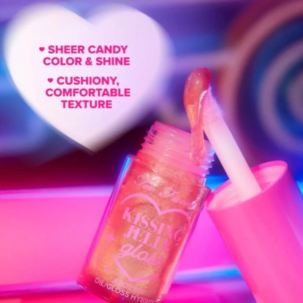 💎 Too Faced Kissing Jelly Hydrating Lip Oil Gloss Sour Watermelon New In Box